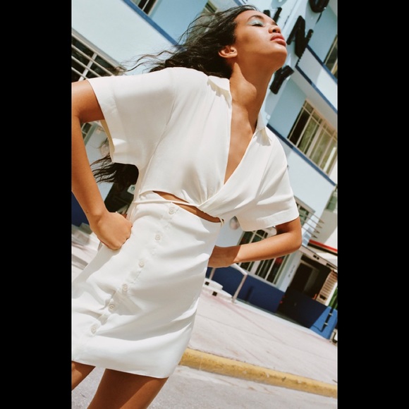 Zara cut out linen blend dress - Picture 2 of 11